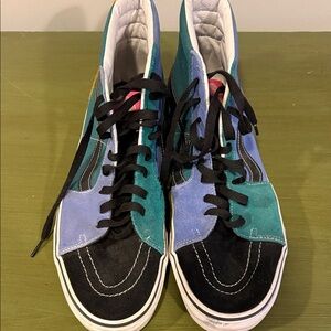 Vans Teal and Blue High-Top Sneakers